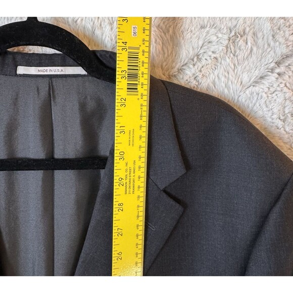 Hickey Freeman Suit Jacket 46Reg Worsted Wool Made in USA Dark Gray - Picture 10 of 12